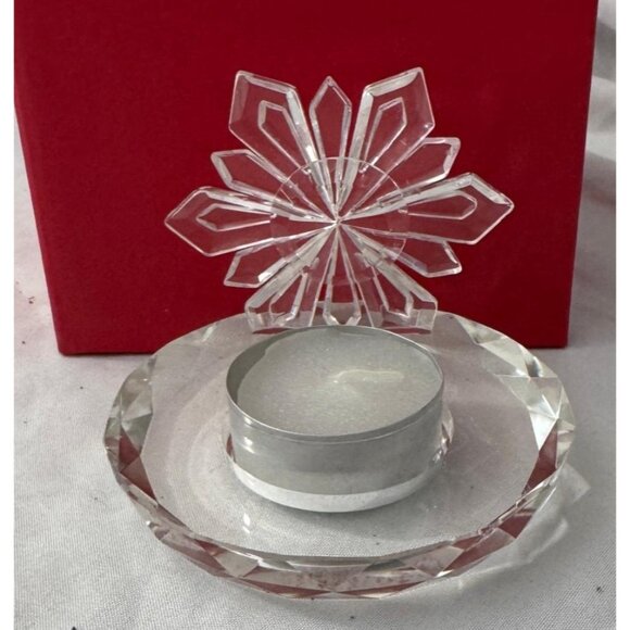 Lenox Snowflake Crystal  Votive Candle Holder In Original Box - Picture 2 of 2